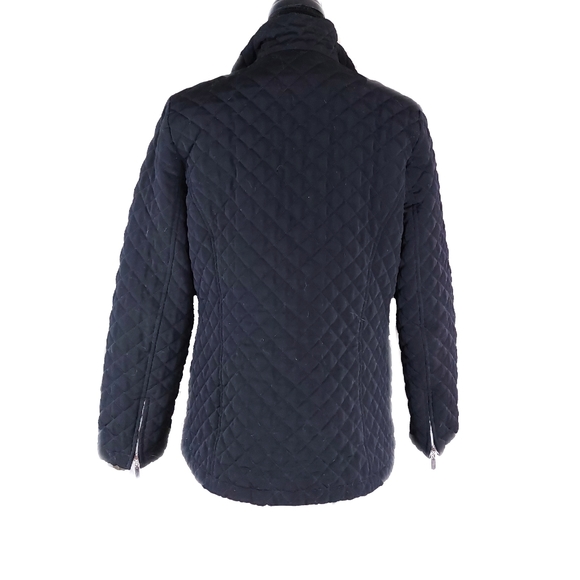 Worthington Womens M Black Quilted Fleece Lined Full Zip Jacket - Picture 7 of 7